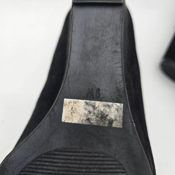 Torrid Black Peep Toe Wedge Heels Size 9W Faux Suede - Picture 10 of 11